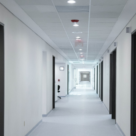 hospital corridor with no art