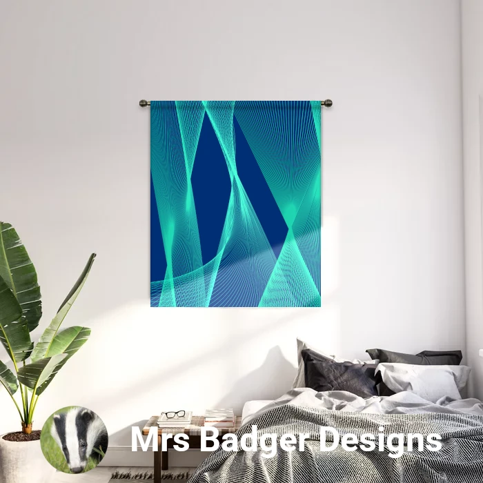 geometric abstract shapes teal blue