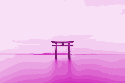 duotone Japan Torii poster