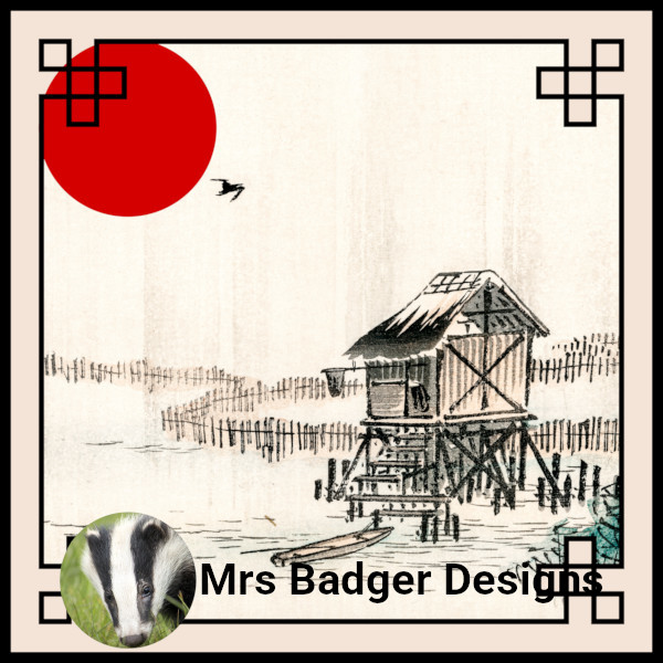 Japanese rural fishing hut Kono Bairei mrs badger designs