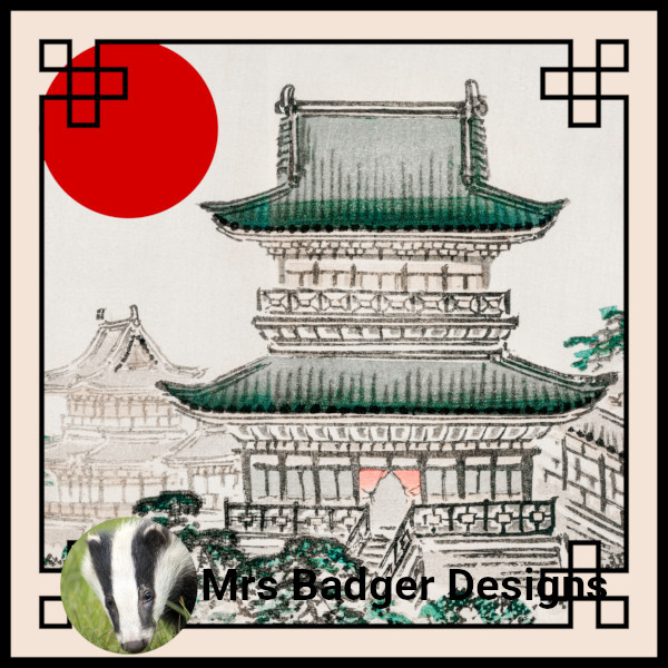 Japanese rural temple Kono Bairei mrs badger designs