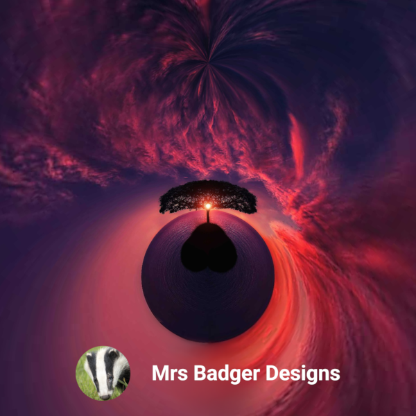 small tiny minature planet purple sunset mrs badger designs