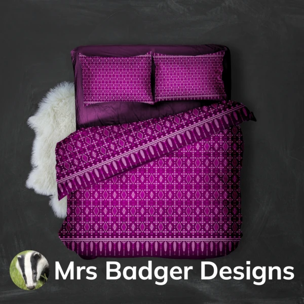 bedding black red thai silk pattern design mrs badger designs