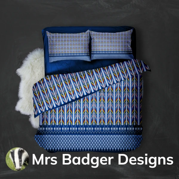 bedding set duvet blue thai silk design mrs badger designs