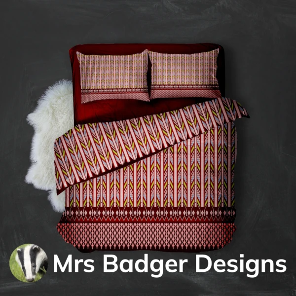 bedding black red thai silk pattern design mrs badger designs