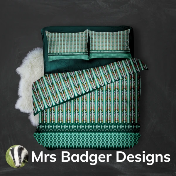 bedding set duvet teal thai silk design mrs badger designs