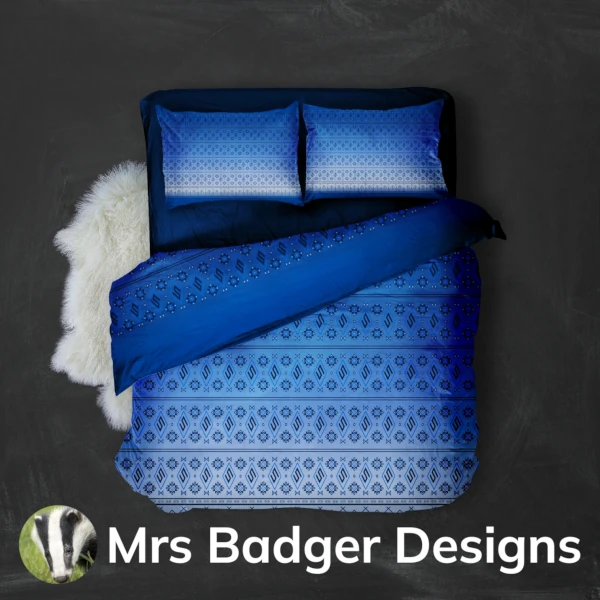 bedding blue hook thai silk pattern design mrs badger designs