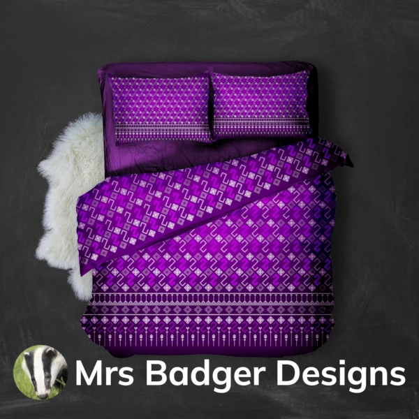 bedding set duvet purple thai silk design mrs badger designs