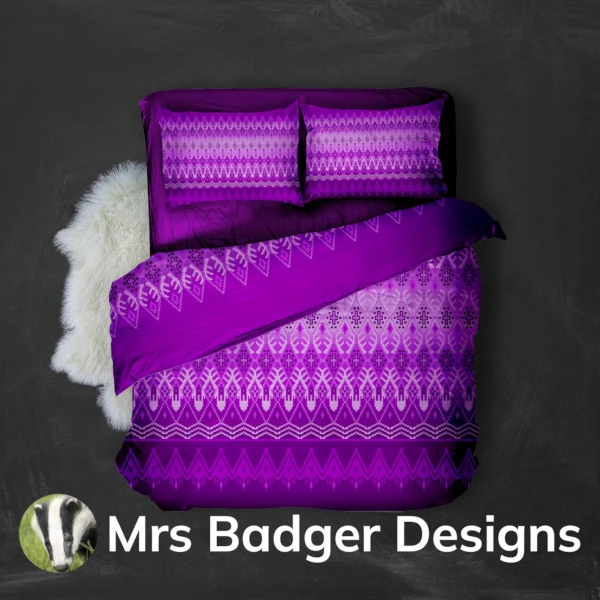 purple bedding thai silk deer design mrs badger designs