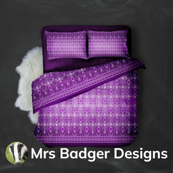 bedding fishing purple thai silk pattern design mrs badger designs