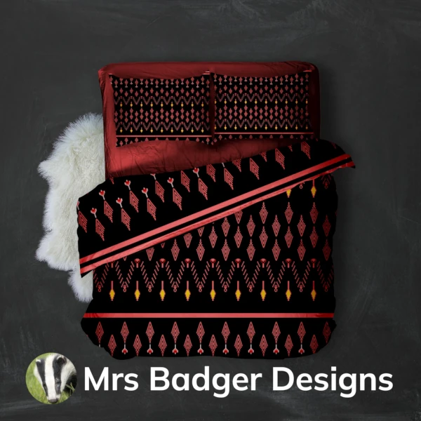 bedding red thai silk pattern design mrs badger designs