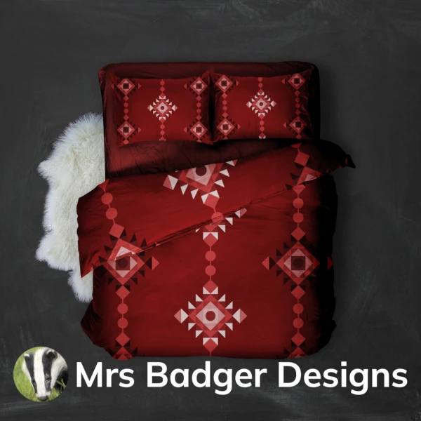 bedding brown geometric windchimes design mrs badger designs