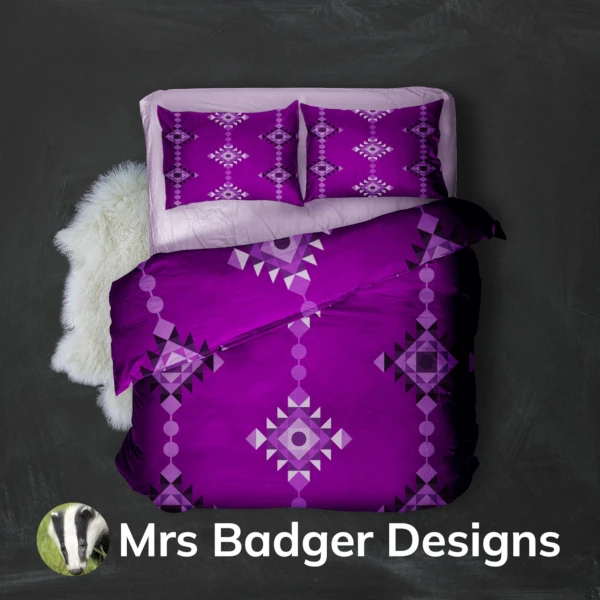 bedding purple geometric windchimes design mrs badger designs