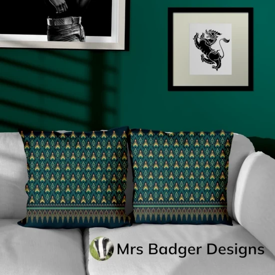 bedding teal thai silk pattern design mrs badger designs