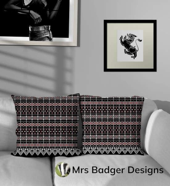throw pillow white thai silk pattern designmrs badger designs