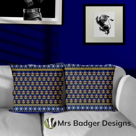 bedding blue thai silk pattern designmrs badger designs