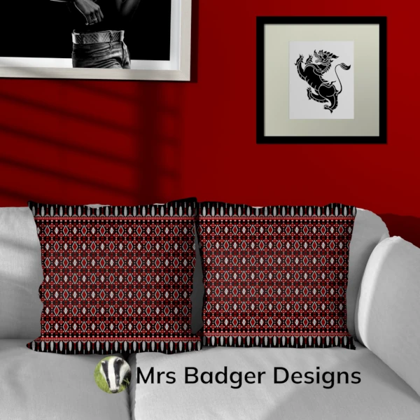 throw pillows red thai silk design mrs badger designs