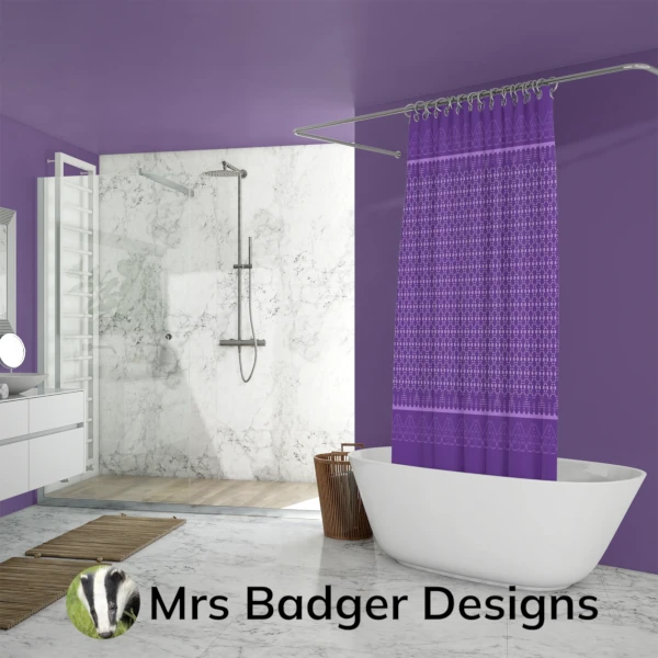 shower curtain thai violet silk pattern design mrs badger designs