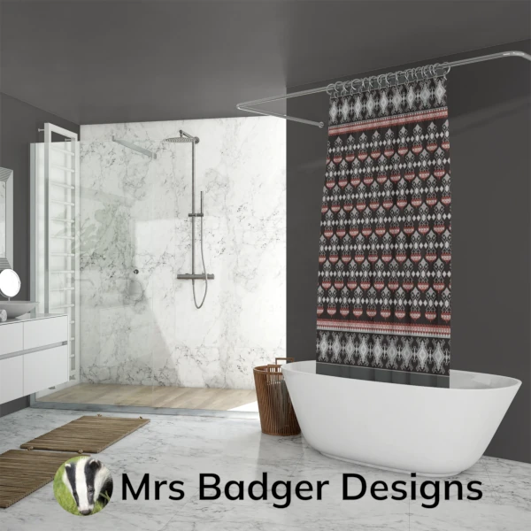 shower curtain white thai silk pattern design mrs badger designs