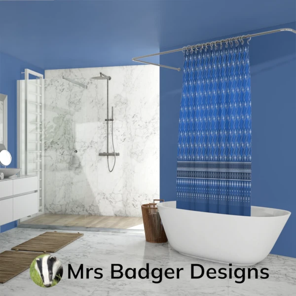 shower curtain blue thai silk design mrs badger designs