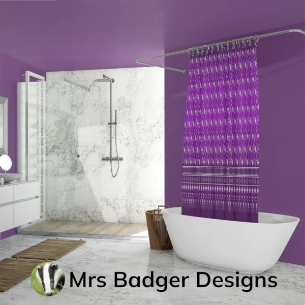 shower curtain purple thai silk design mrs badger designs