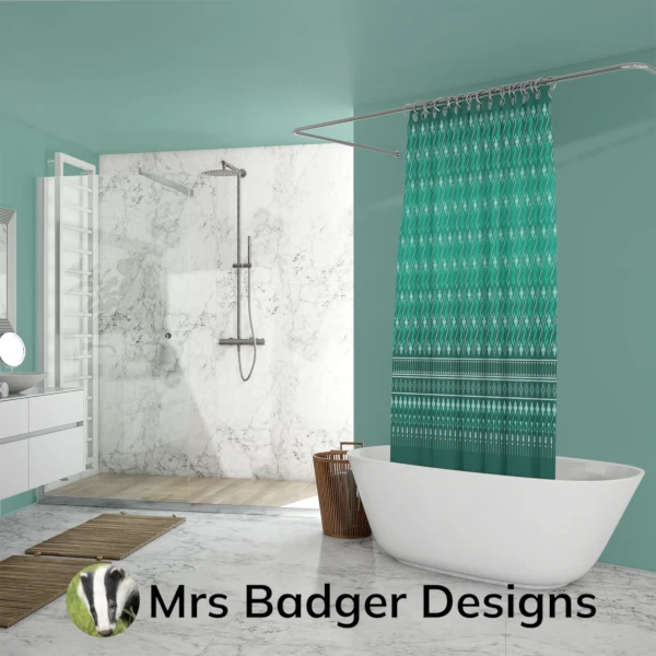 shower curtain teal thai silk design mrs badger designs