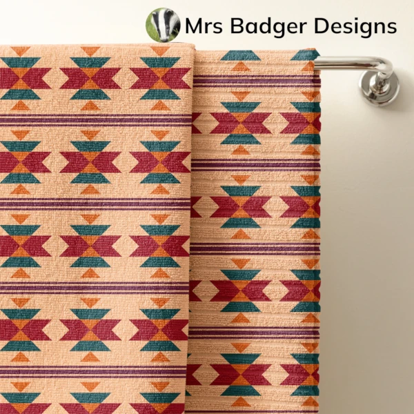 bedding aztec maroon geometric design mrs badger designs