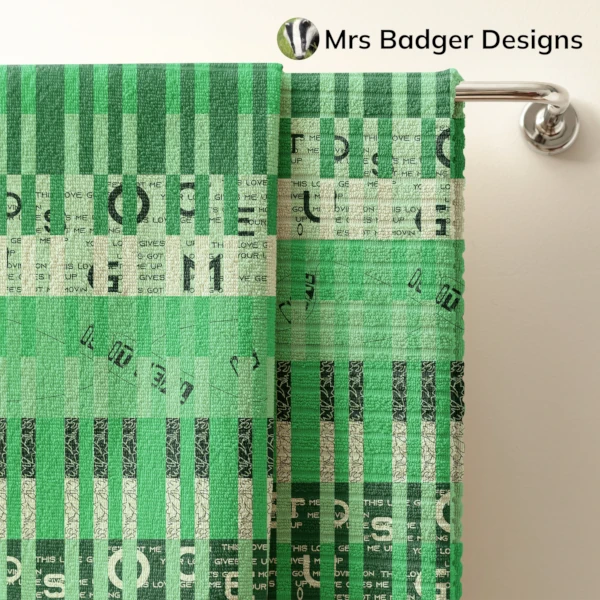 towel green geometric design mrs badger designs