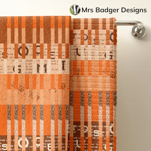 towel orange geometric design mrs badger designs