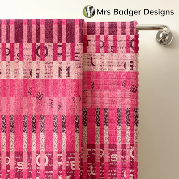 shower pink curtain geometric design mrs badger designs