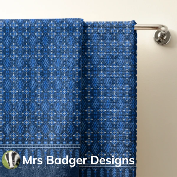 towels blue thai silk design mrs badger designs