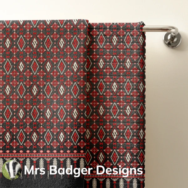 bedding black red thai silk pattern design mrs badger designs