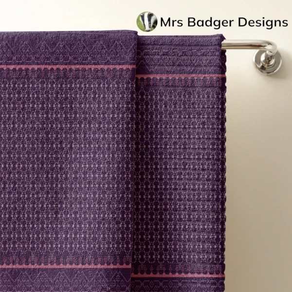 towel thai purple silk pattern design mrs badger designs