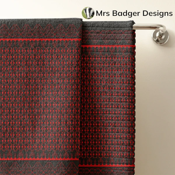 bedding black red thai silk pattern design mrs badger designs