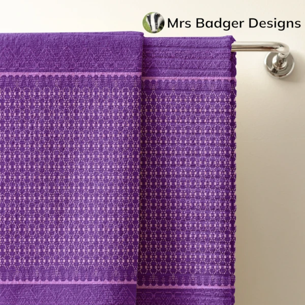 towel thai violet silk pattern design mrs badger designs