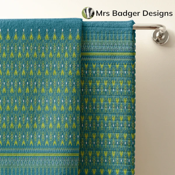 towel thai green silk pattern design mrs badger designs