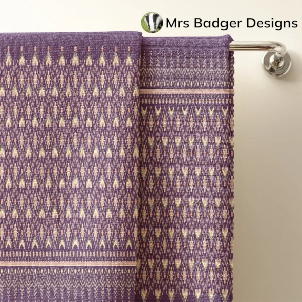 towel thai pastel purple silk pattern design mrs badger designs