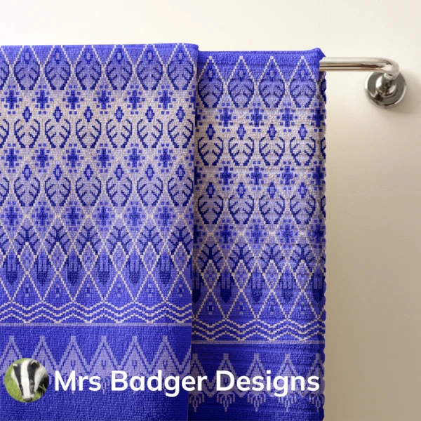 bedding blue deer thai silk pattern design mrs badger designs