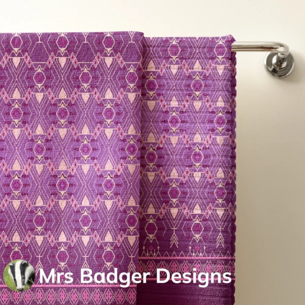 towel fishing rose thai silk pattern design mrs badger designs