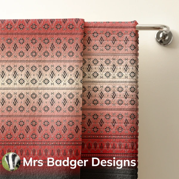 towel red hook thai silk pattern design mrs badger designs