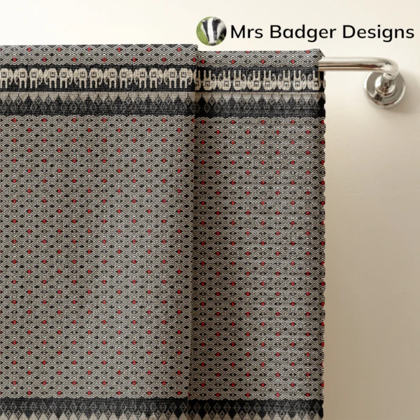 towel nlack silver thai silk pattern designmrs badger designs